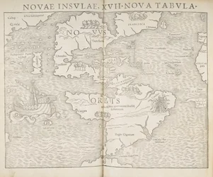 Mapa da América do Norte, Novas Ilhas, 17 novo mapa, Sebastian Munster