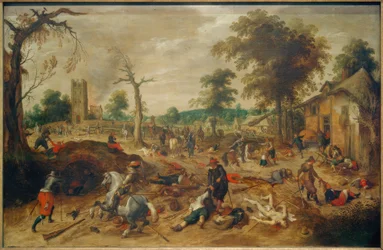 O saque da aldeia de Wommelgem pelas tropas das províncias rebeldes