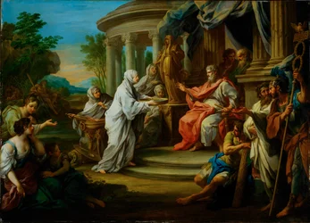 A virgem Vestal Tuccia diante de Numa Pompilius (pintura sobre tela)
