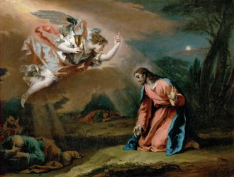Agonie dans le jardin - A Agonia no Jardim, de Ricci, Sebastiano (1659-1734). Óleo sobre tela, ca. 1730. Dimensão : 59x77 cm. Museu de História de Arte, Vienne