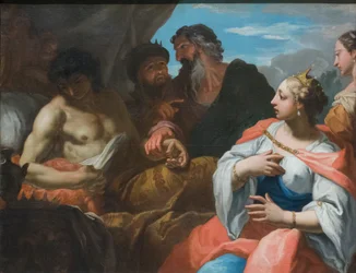 Antíoco visitado pelo médico na presença de Seleuco e Estratonice, finais do século XVII (óleo sobre tela)