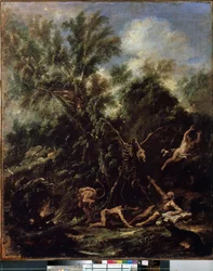 La tentation de Saint Antoine (A tentação de Santo António). Peinture de Sebastiano Ricci (1659-1734)