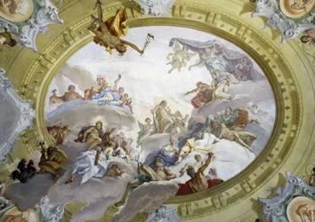 A apoteose de Hércules. Fresco de Sebastiano Ricci (1659-1734). Palácio Marucelli Fensi, Florença.