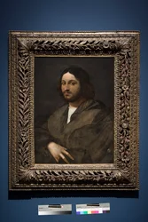Retrato de um homem, c.1516-20 (óleo no painel, transferido do painel)