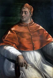 Retrato de Clemente VII (Jules de Medici) (1478 - 1534). Pintura de Sebastiano del Piombo. Nápoles, Galerias Capodimonte.