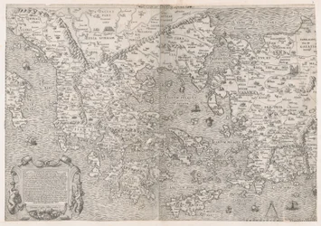 Mapa da Grécia, meados do século XVI., meados do século XVI.