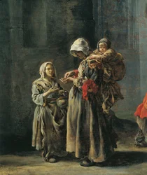 Beggars, por Sebastian Bourdon (1616-1671), Detail