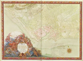 Ms. 987, fol.24 Plano de Le Havre, do &39;Atlas Louis XIV&39;, 1683-88