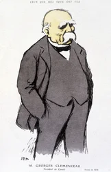 Retrato de Georges Clémenceau - dess. por Sem (1863 - 1934), em "Fantasio" de 01/02/1918, no. 265