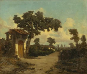 À volta de Florença, por Serafino De Tivoli (1825-1892), óleo sobre tela, 31x37 cm