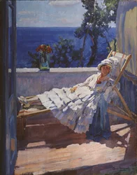 Uma dama na varanda, 1916