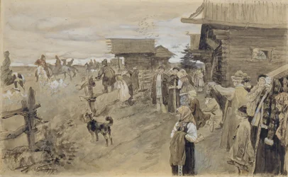 Caçando com Borzois, 1907