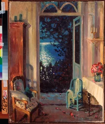 Nuit meridionale (noite do Sul) - Peinture de Sergei Arsenyevich Vinogradov (1869-1938), huile sur toile