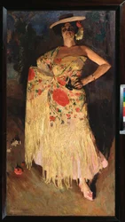 Um Bailarino - Pintura de Sergei Arsenyevich Vinogradov (1869-1938), óleo sobre tela