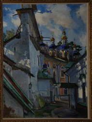 Vista do Mosteiro de Pskov-Petcherski, 1928