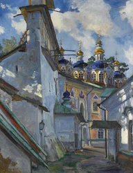 Vista do mosteiro de Pskovo-Pechersky, 1928
