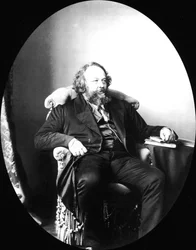 Mikhail Bakunin, revolucionário russo e teórico do anarquismo, 1863