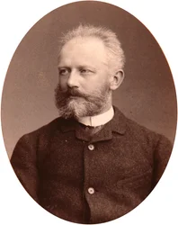 Retrato do compositor Piotr Tchaikovsky (Piotr Piotr Petr Ilitch Tchaikovski) (Tchaikowsky, Tchaikovsky) (1840-1893). Albumina Foto de Sergei Lvovich Levitsky (1819-1898)