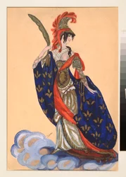 Preparação de figurino para a peça de teatro ""Le triomphe des Etats"" de A Bobrishchev Pouchkine (Bobrishchev-Pouchkine) (Figurino para a peça de teatro Triumph of the States de A Bobrishchev-Pushkin (Bobrishchev Pushkin) - Oeuvre de Sergei Yurievic