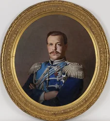 Alexandre III - Retrato do Imperador Alexandre III (1845-1894) - Peinture de Sergei Konstantinovich Zaryanko (1818-1870), ca. 1865 - Óleo sobre tela, 78x71 - Coleção Particular