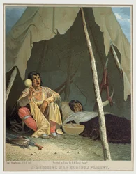 Xamã nativo americano, c.1850 (ilustração)