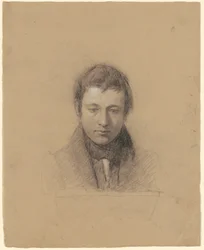 Retrato de John Cheney, c.1830 (carvão e toco realçados com giz branco no papel)