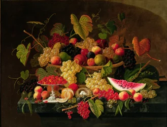 Natureza Morta com Fruta (óleo sobre tela)