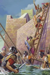 O general Cipião encontra um caminho para a fortaleza aparentemente inexpugnável de Cartago Nova, em Espanha