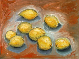 Limões amarelos brilhantes