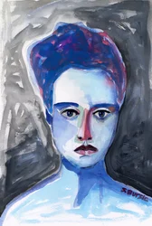 Retrato em Azul Intenso
