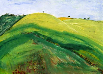 Paisagem serena e ondulante