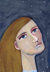Mulher a observar as estrelas