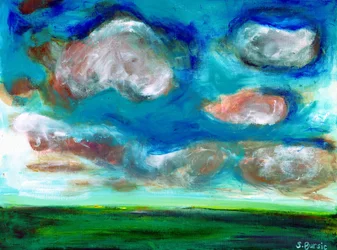 Nuvens vibrantes sobre o campo
