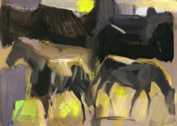 Cavalos cinzentos, 2024 (guache sobre papel)