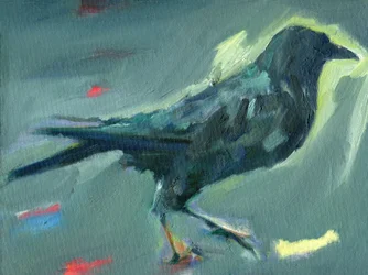 Walking Crow, 2024 (óleo sobre tela)