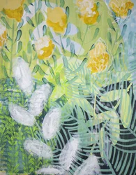 Jardim floral amarelo