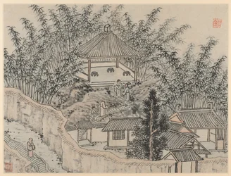 Doze vistas de Tiger Hill, Suzhou: Pavilhão de bambu, Tiger Hill, depois de 1490.