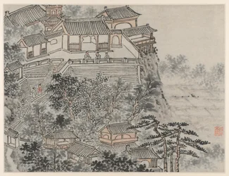 Twelve Views of Tiger Hill, Suzhou: O Terraço dos Cinco Sábios, depois de 1490.