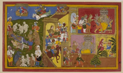 Indrajit fere Rāma e Lakṣmaṇa; os macacos desesperam, mas Vibhīṣaṇa consola-os