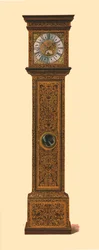 Relógio incrustado com marchetaria escura, 1905