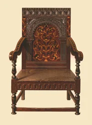 Cadeira embutida em carvalho, 1904