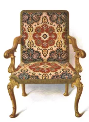 Cadeira dourada coberta de bordado, 1906