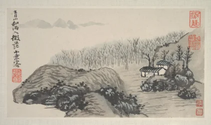Paisagens das Quatro Estações (álbum de oito folhas; tinta e cor sobre papel)