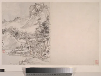 Paisagens à maneira dos mestres Song e Yuan