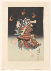Nakamura Shikan II como a raposa (kitsune) Genkurô na peça 