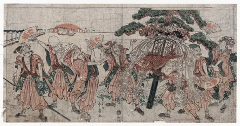Seven Lucky Gods by Shunsen (Shunko II), Katsukawa (1762-1830)