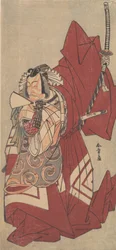 Kabuki a c e r Ichikawa Dan Juro V membro Ah S e p ração lutam por um tempo! Estrada. .. .. , 11º Portão de 1776.