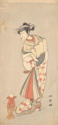 O ator Ichikawa Danjuro V no papel de uma mulher, 1772.