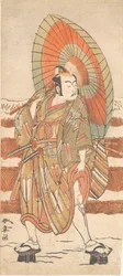 O Segundo Ichikawa Yaozo como um Samurai na Neve, provavelmente 1774.