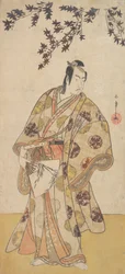 O Terceiro Ichikawa Yaozo como um Daimyo sob uma árvore de bordo, ca. 1783.